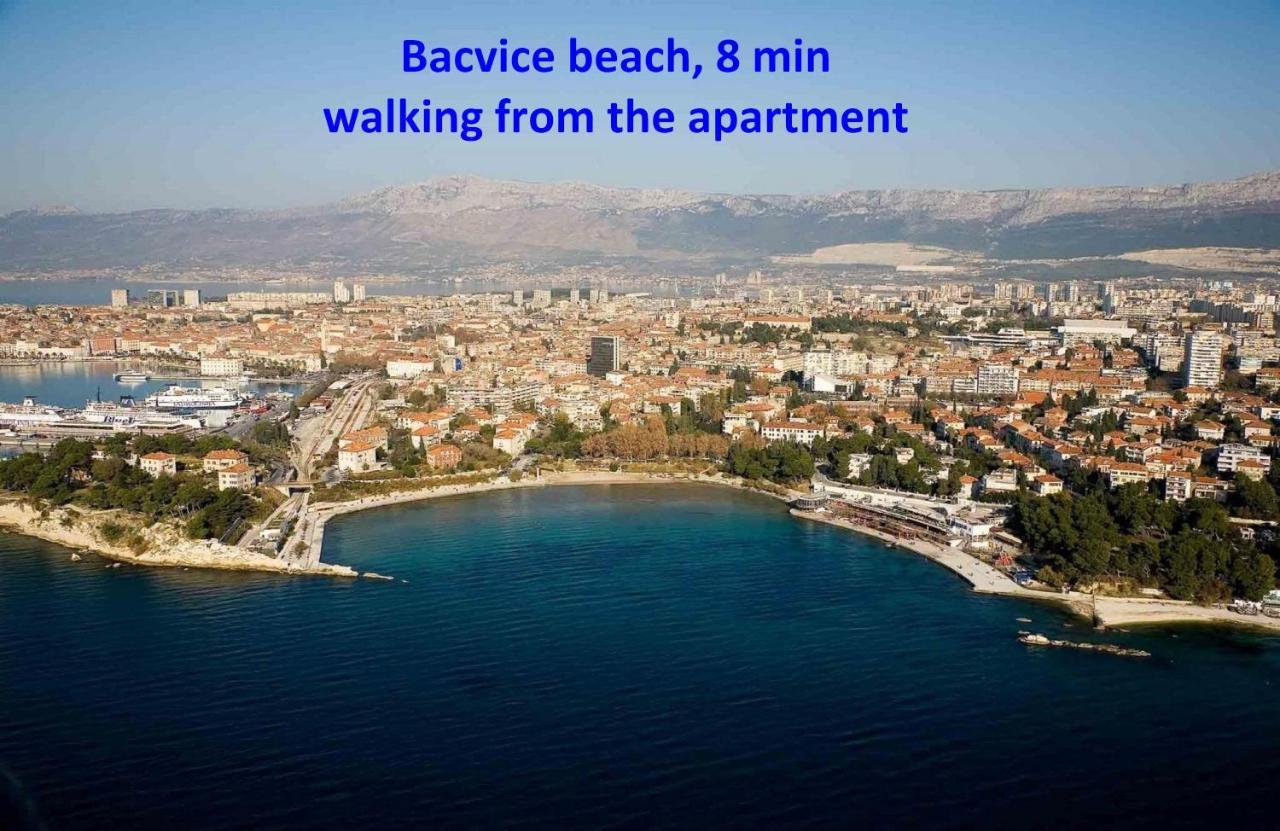 Modern Apt With Terrace 4 Min Walk To The Beach Split Buitenkant foto
